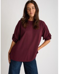 Maglia Over Melange Manica Roll-Up