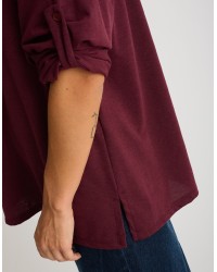 Maglia Over Melange Manica Roll-Up