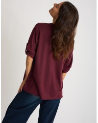 Maglia Over Melange Manica Roll-Up