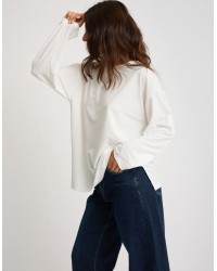 Maglia Over Melange Manica Roll-Up