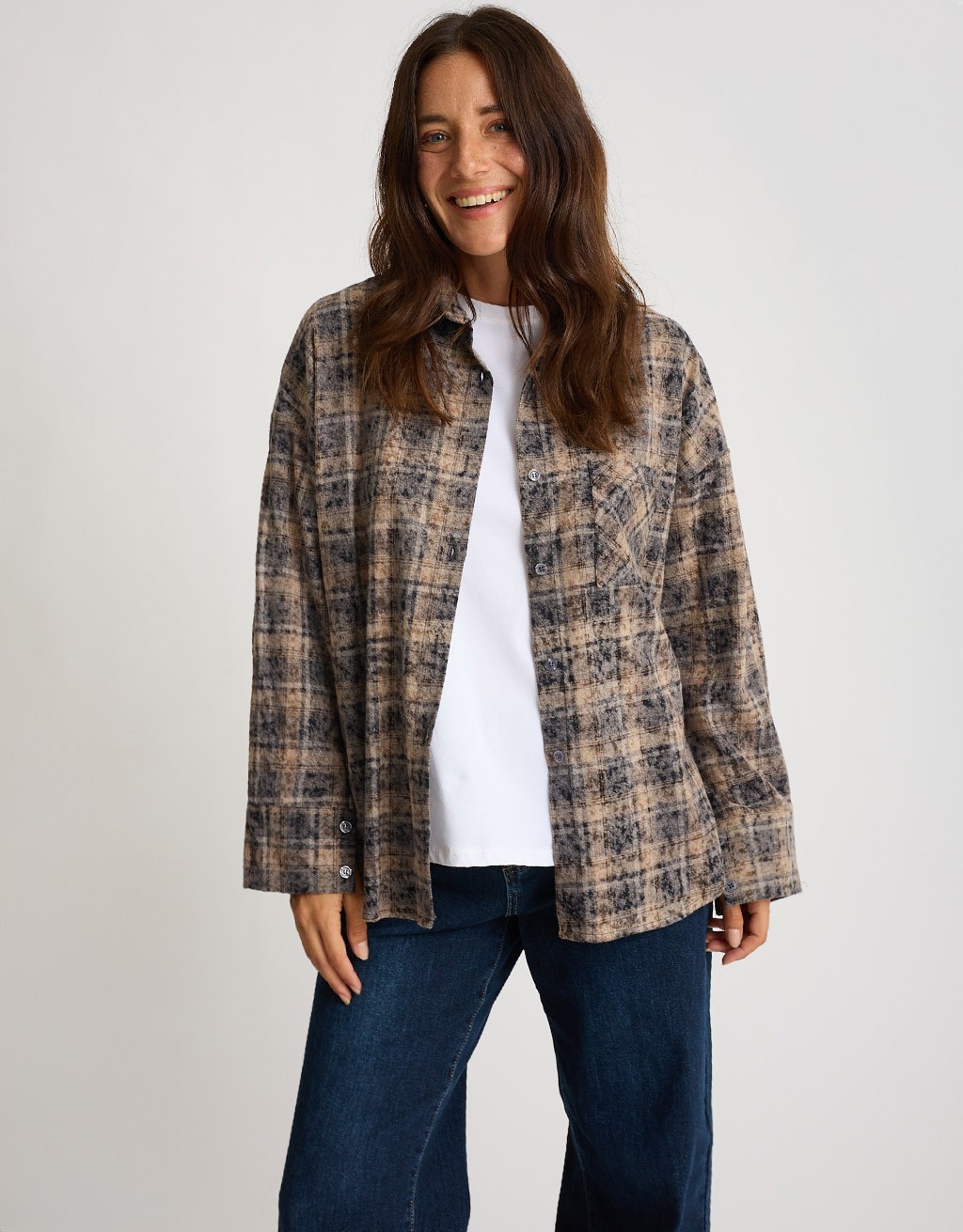 Camicia Over Cotone Quadri