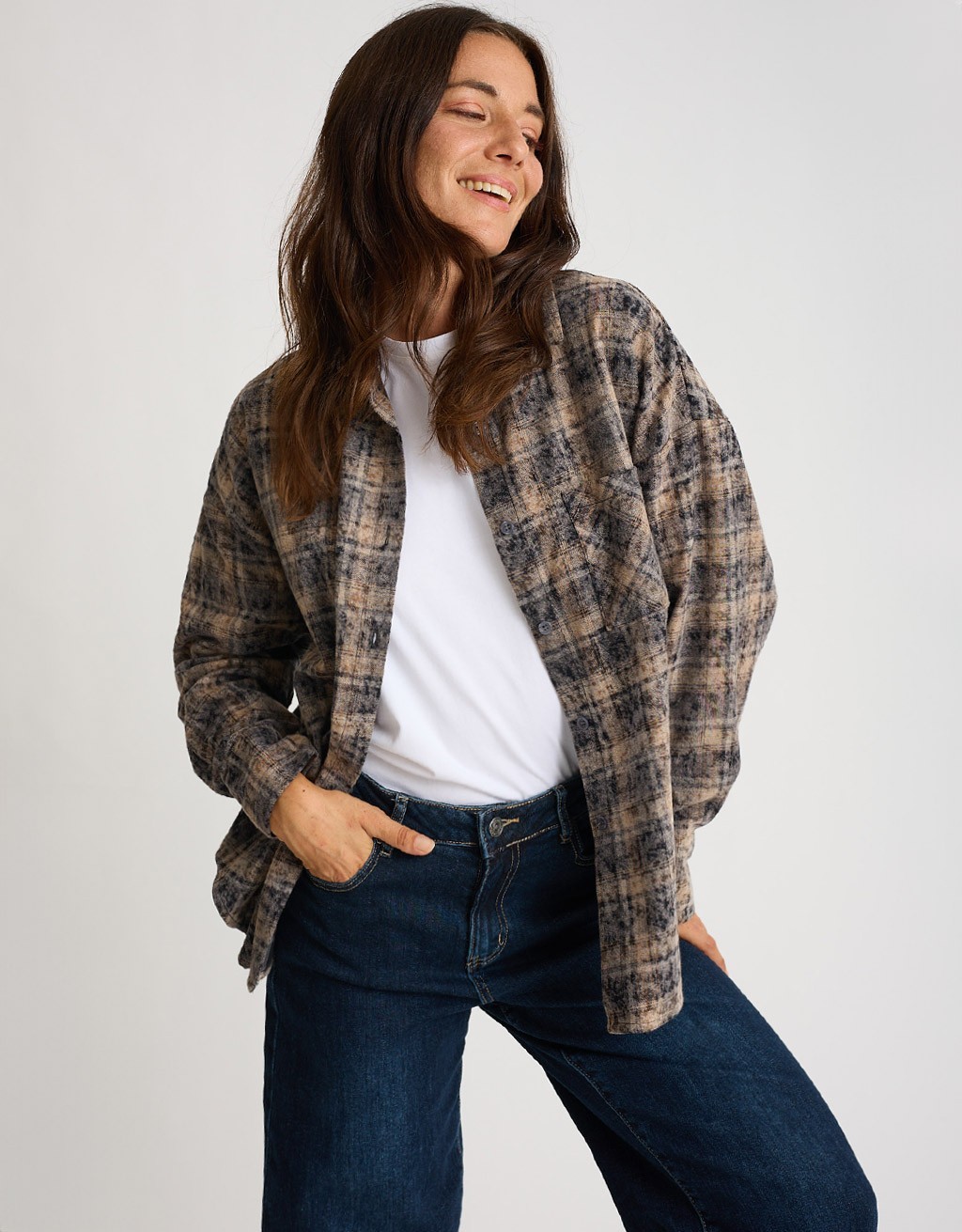 Camicia Over Cotone Quadri
