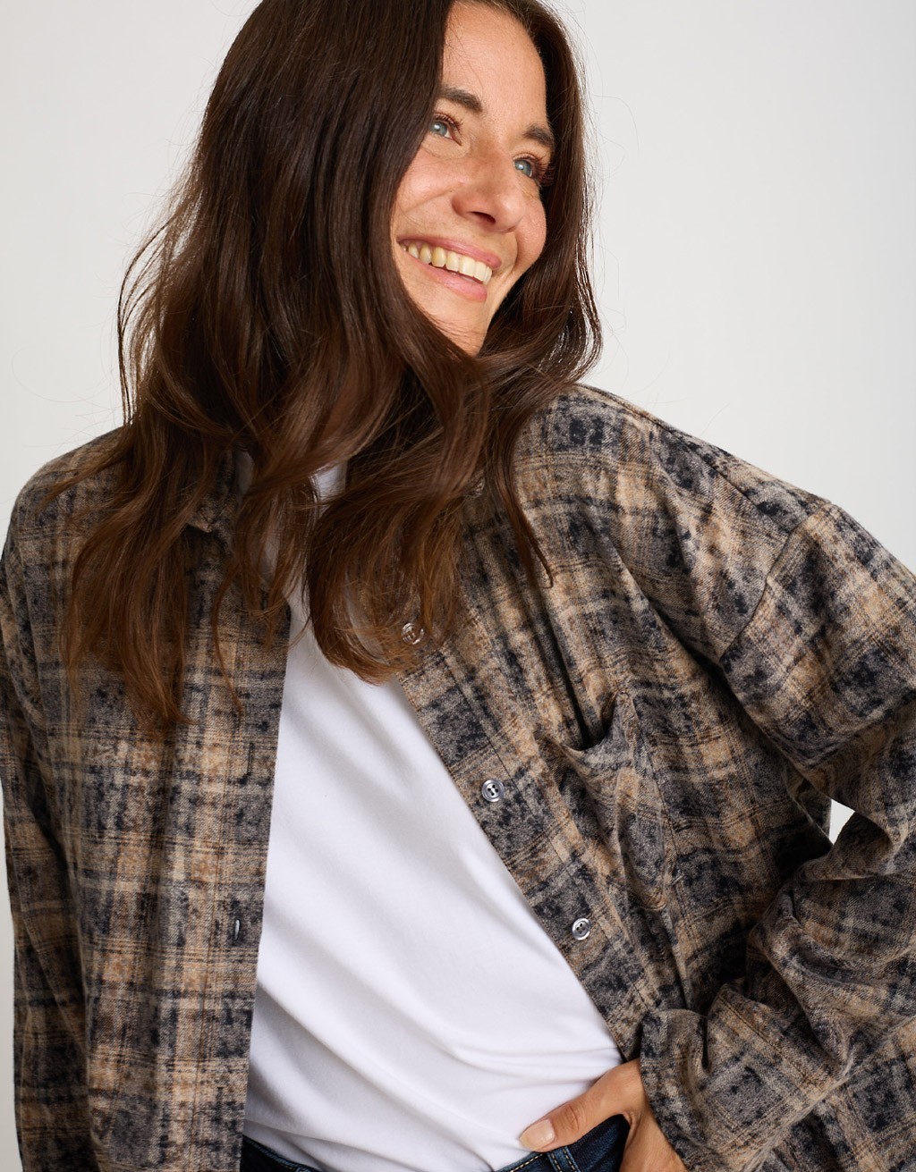 Camicia Over Cotone Quadri