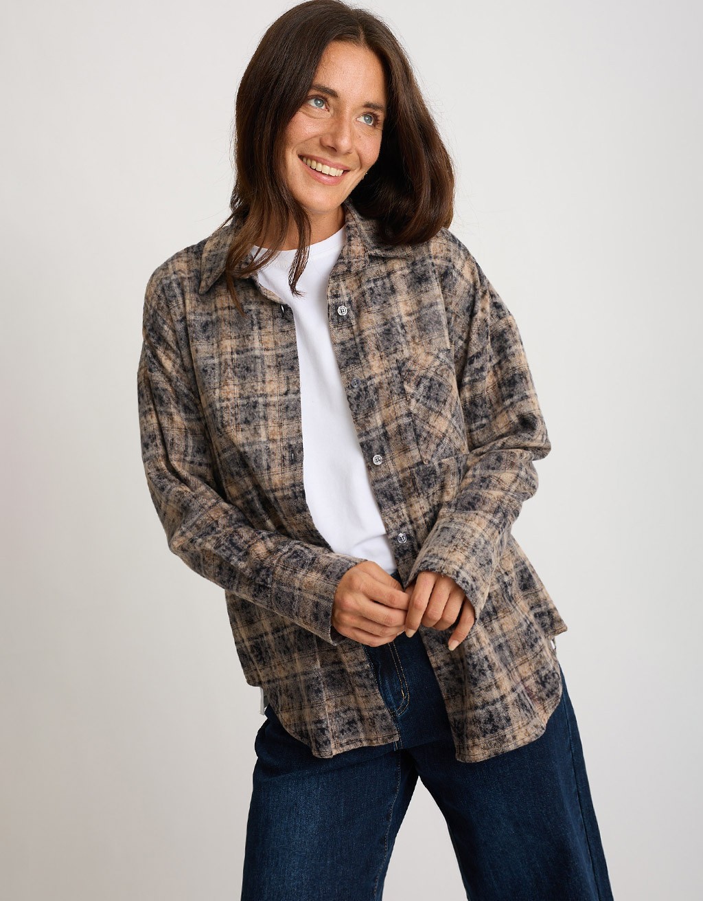 Camicia Over Cotone Quadri