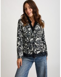Giacca Jacquard Floreale Lurex