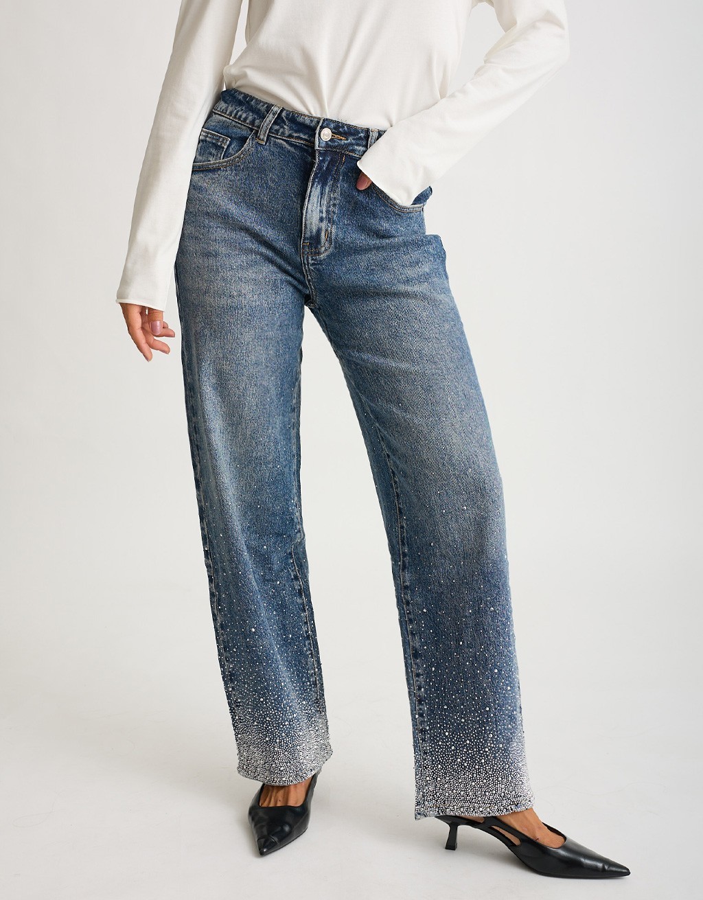 Jeans Tapered Strass