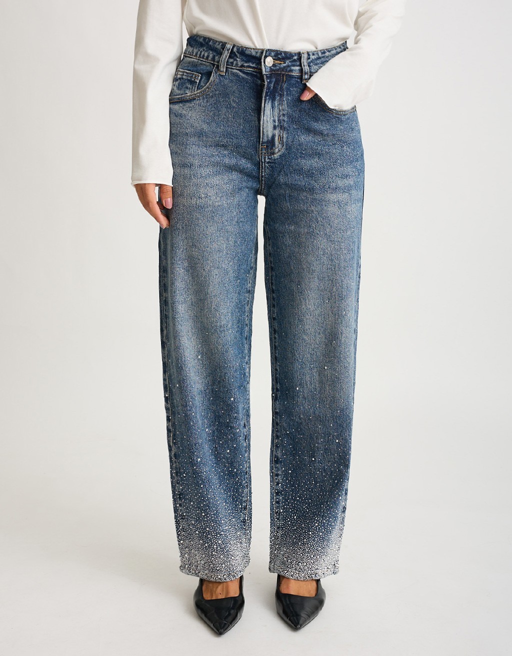 Jeans Tapered Strass