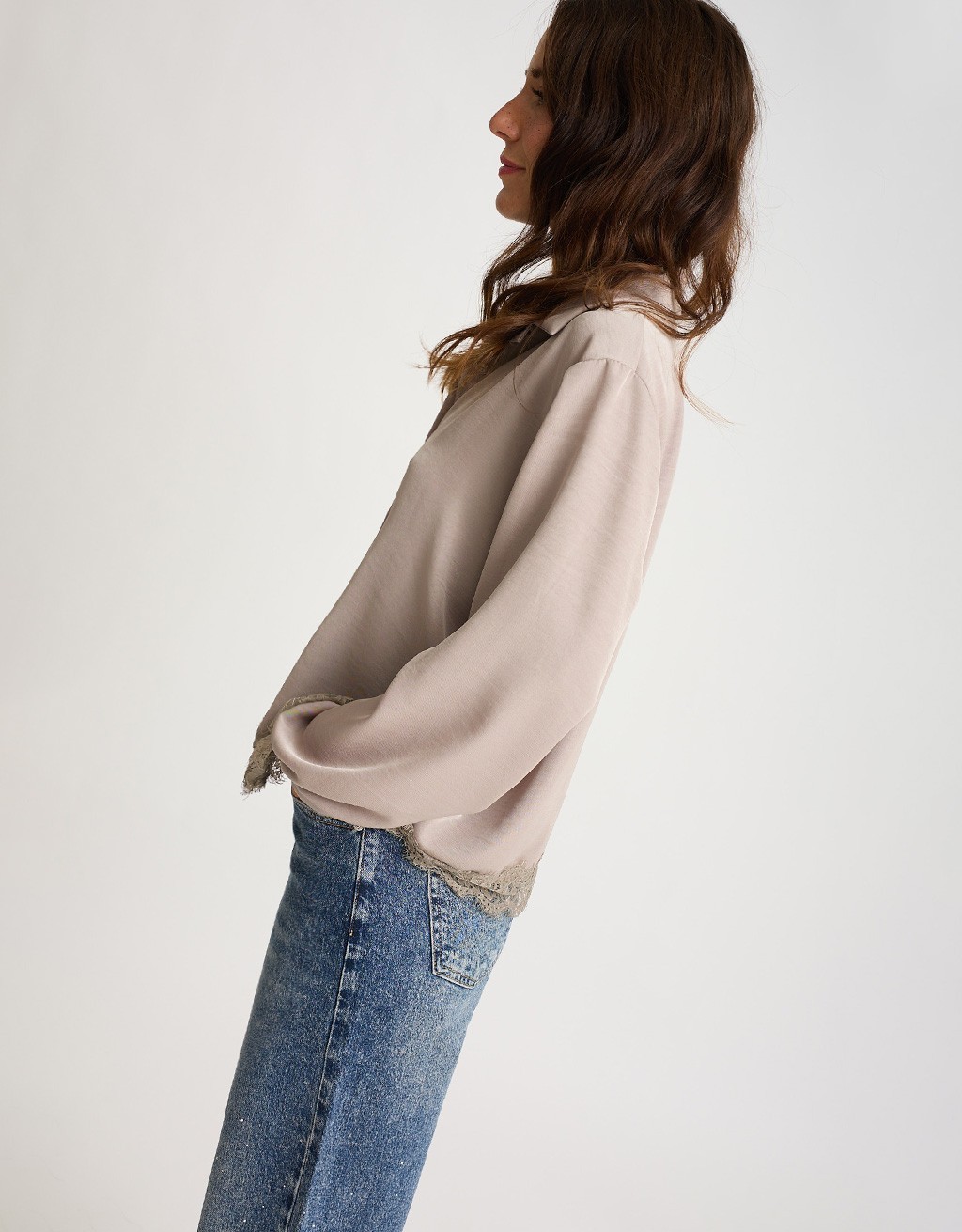 Camicia Fluida Pizzo Fondo