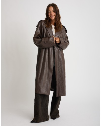 Trench Finta Pelle