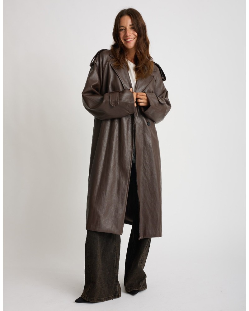 Trench Finta Pelle