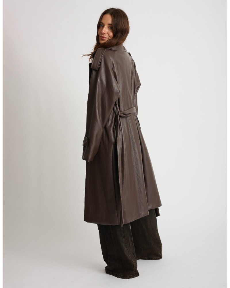 Trench Finta Pelle