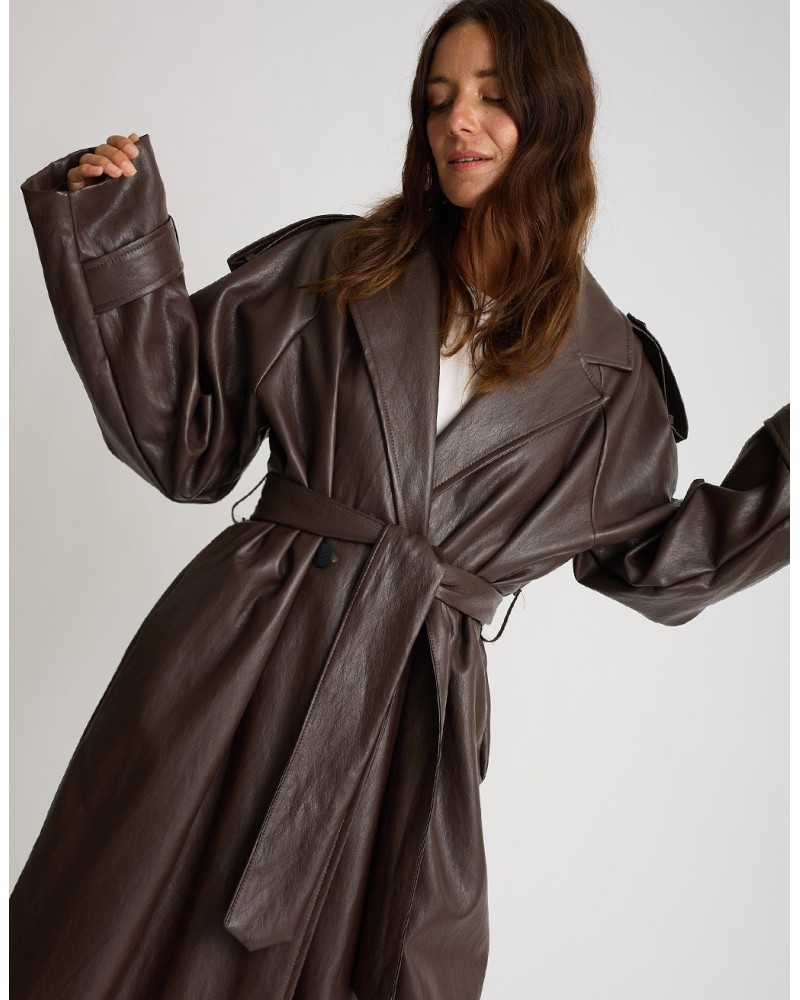 Trench Finta Pelle