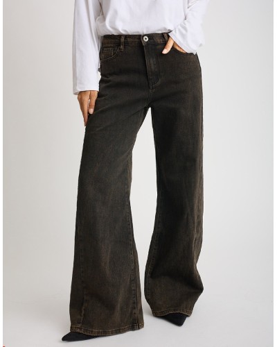 Jeans Palazzo Lavaggio Cioccolato