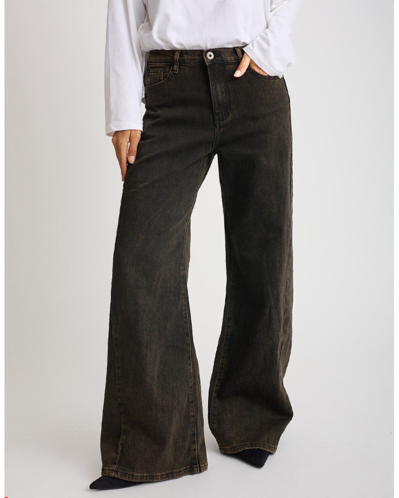 Jeans Palazzo Lavaggio Cioccolato