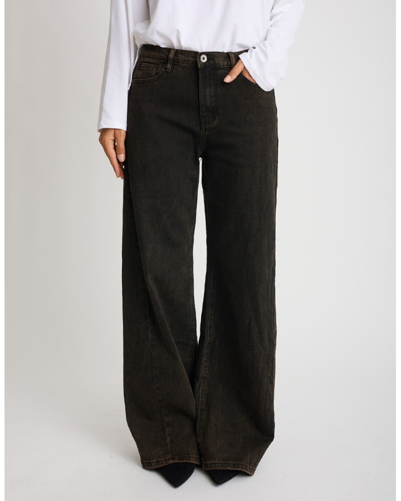 Jeans Palazzo Lavaggio Cioccolato