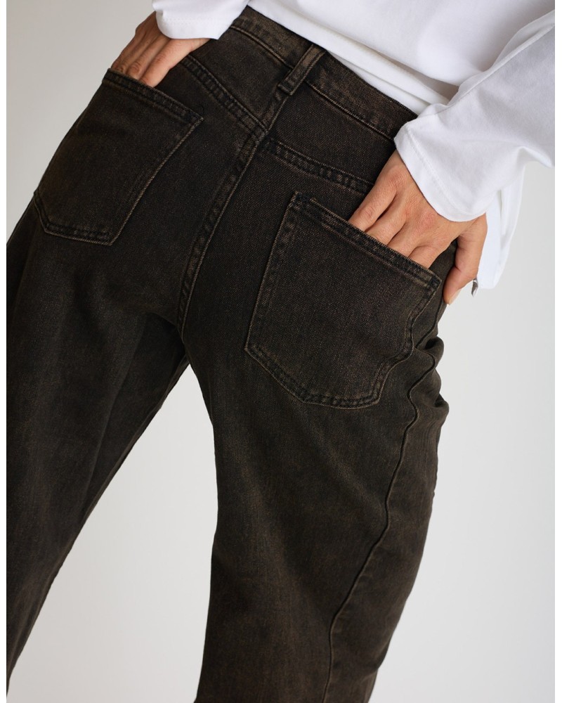 Jeans Palazzo Lavaggio Cioccolato