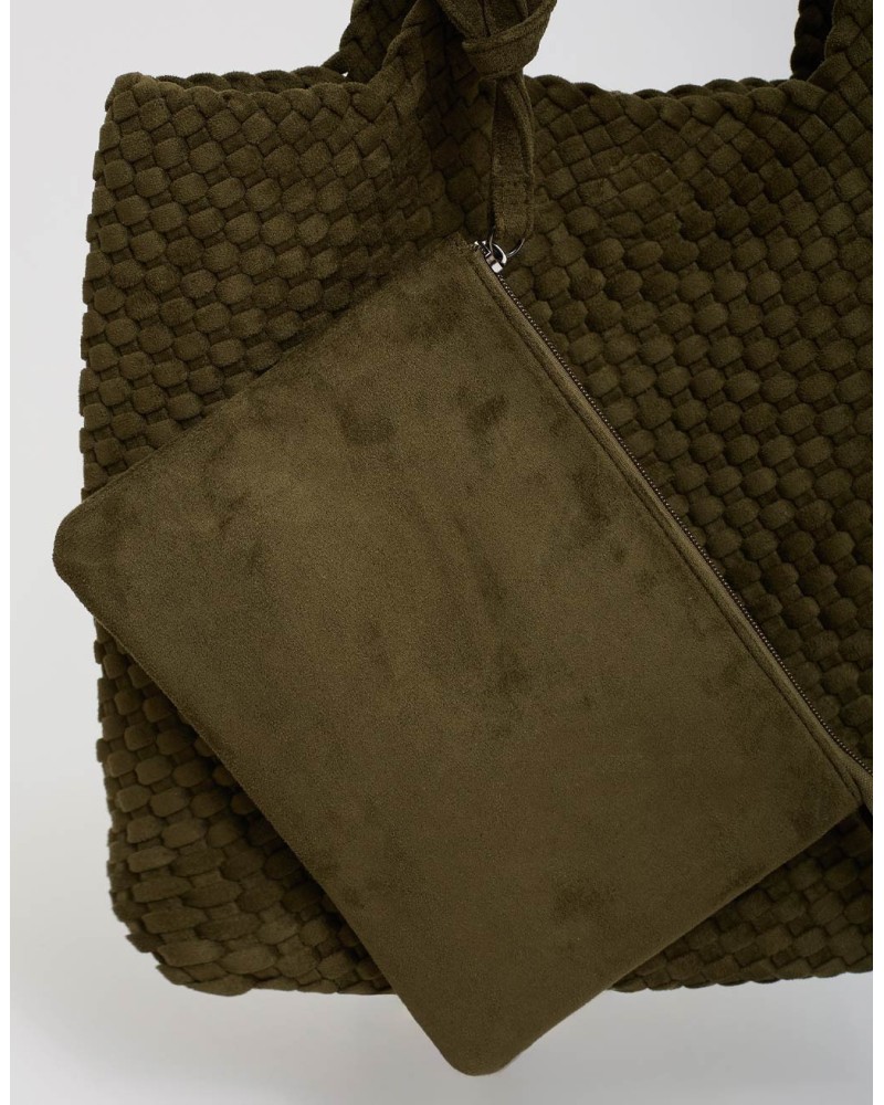 Borsa Shopping Intrecciata con Pochette