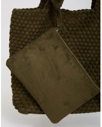 Borsa Shopping Intrecciata con Pochette