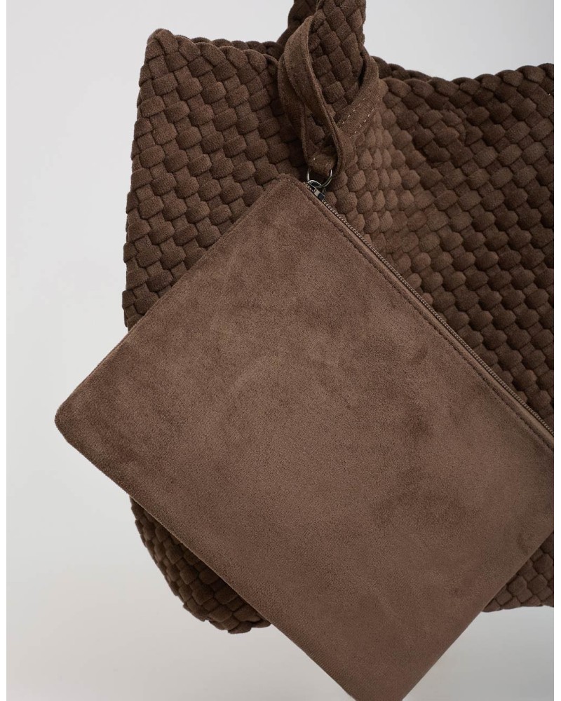 Borsa Shopping Intrecciata con Pochette