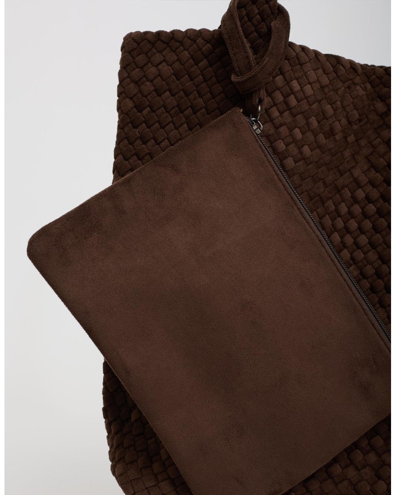 Borsa Shopping Intrecciata con Pochette