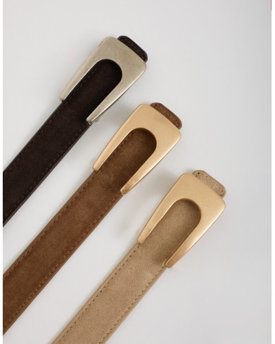 Cintura in Pelle Fibbia  Minimal Scoulpt