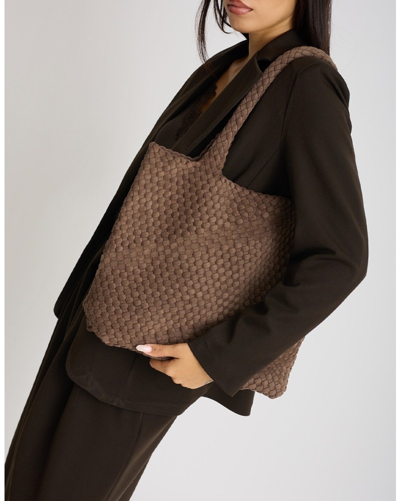 Borsa Shopping Intrecciata con Pochette