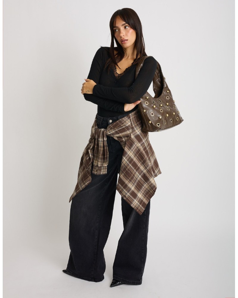 Camicia Quadro Strass