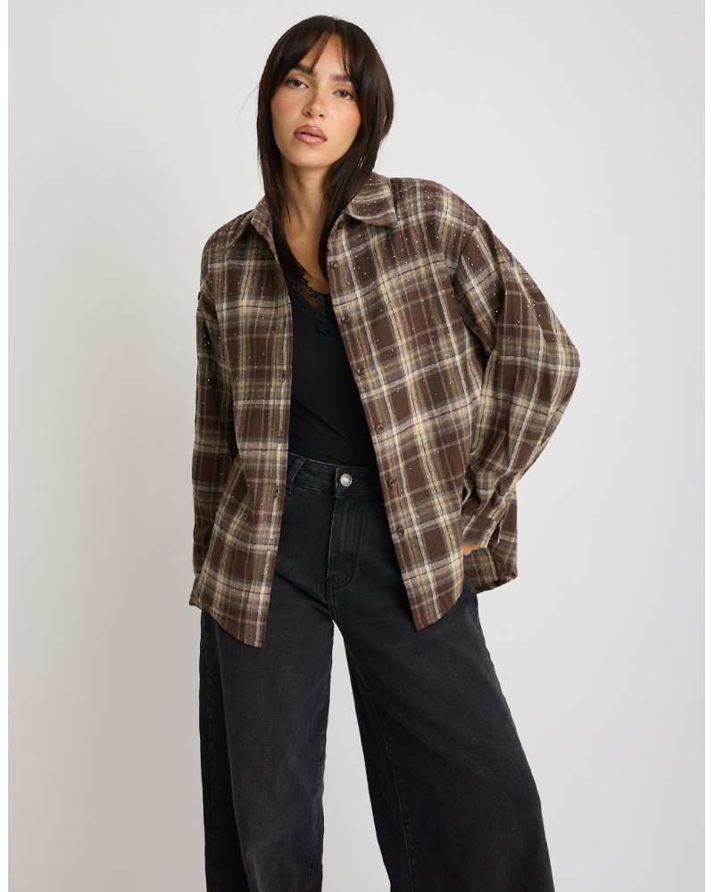 Camicia Quadro Strass