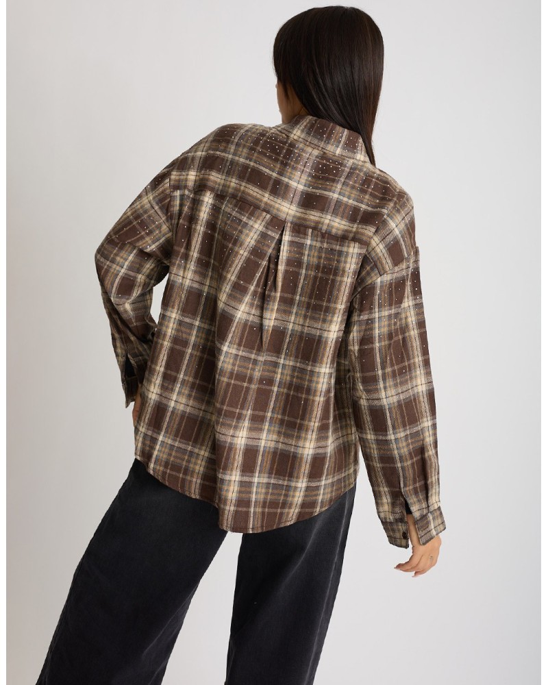 Camicia Quadro Strass
