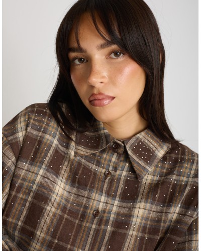 Camicia Quadro Strass