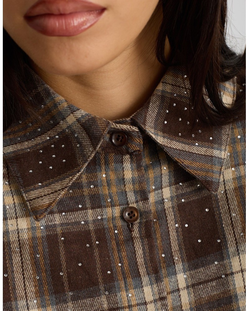 Camicia Quadro Strass