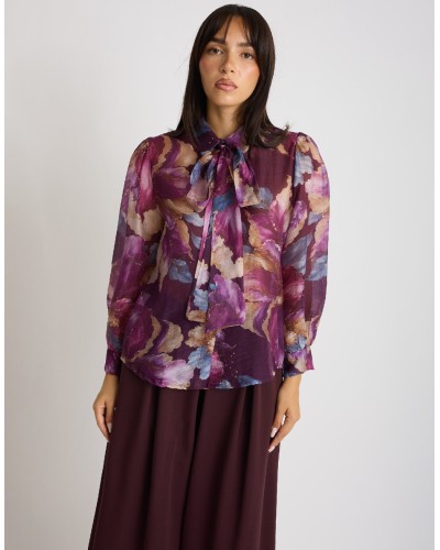 Camicia Fiocco Tencel Fantasia