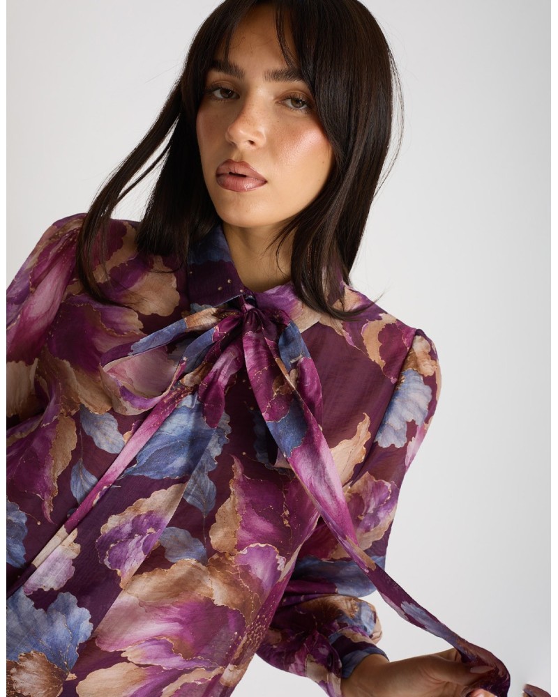 Camicia Fiocco Tencel Fantasia