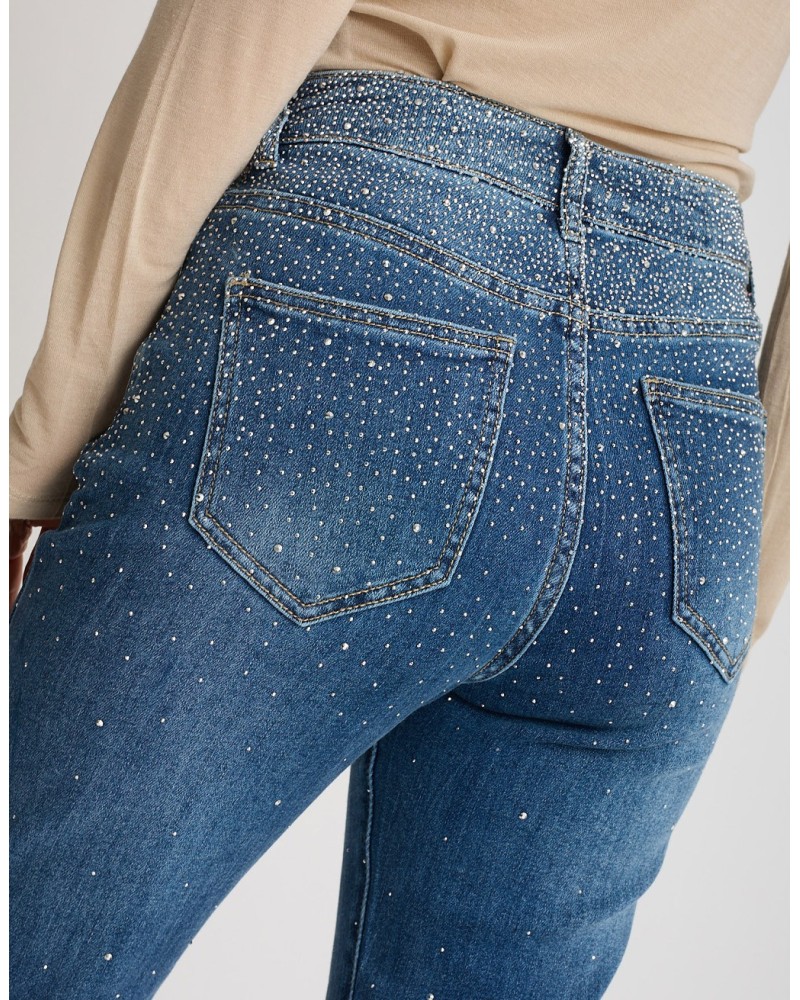 Jeans Mom Fit Strass