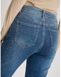 Jeans Mom Fit Strass