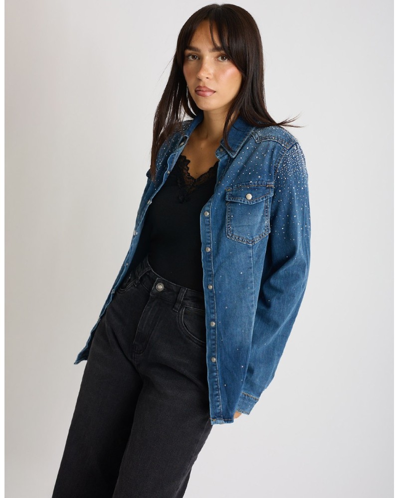 Camicia Jeans Strass