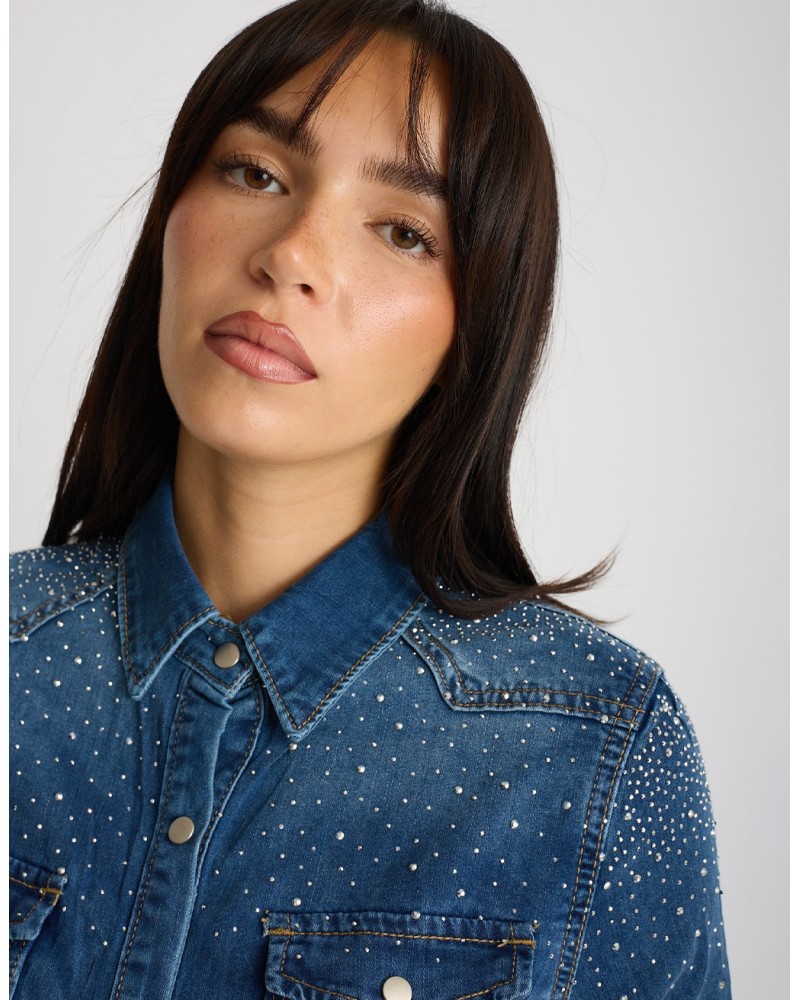Camicia Jeans Strass
