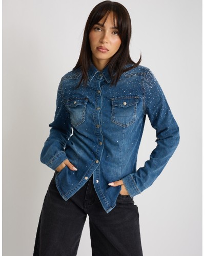 Camicia Jeans Strass