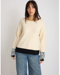Maglioncino Bicolore Inserti Pizzo