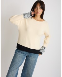 Maglioncino Bicolore Inserti Pizzo