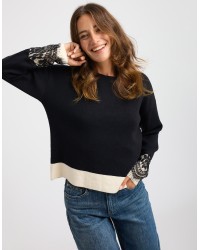 Maglioncino Bicolore Inserti Pizzo