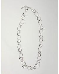 Collana Lunga Acciaio Anelli Martellati