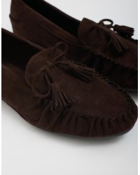 Mocassino Scamosciato con Nappine