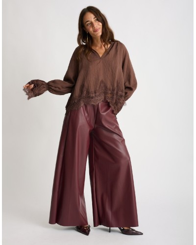 Pantalone Palazzo Finta Pelle