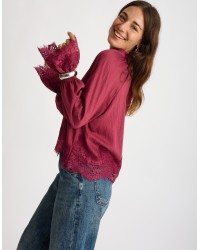 Camicetta Tencel Lino Inserti Pizzo