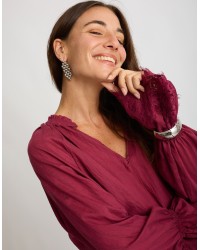 Camicetta Tencel Lino Inserti Pizzo