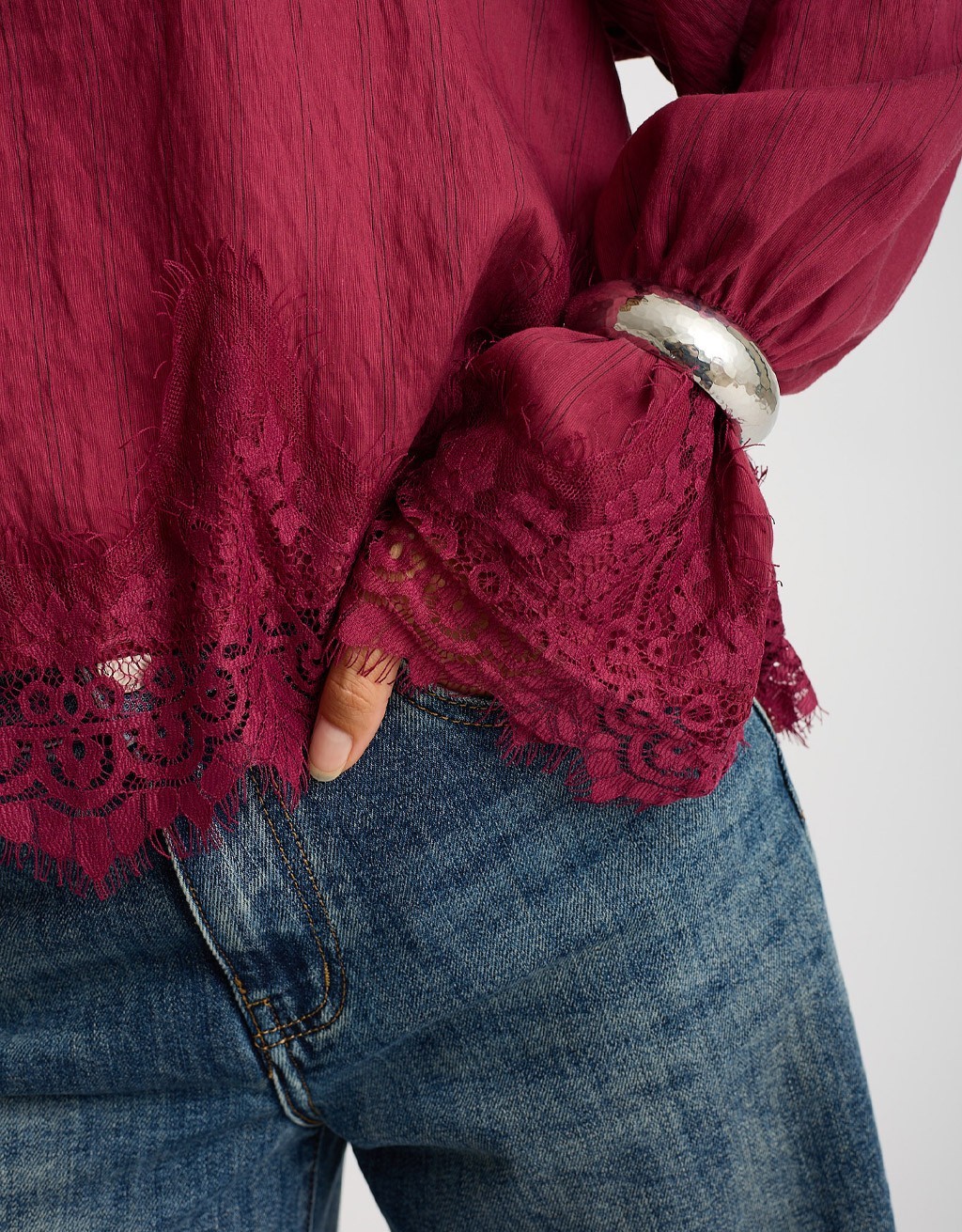 Camicetta Tencel Lino Inserti Pizzo