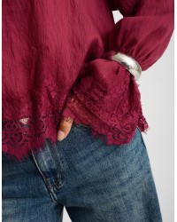 Camicetta Tencel Lino Inserti Pizzo