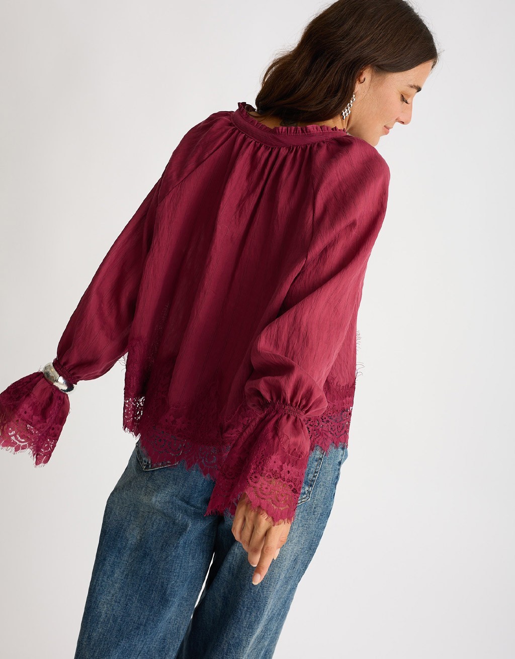 Camicetta Tencel Lino Inserti Pizzo