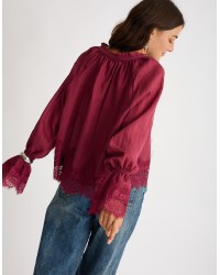 Camicetta Tencel Lino Inserti Pizzo